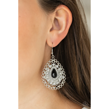 Glamour Grandeur - Black Earrings